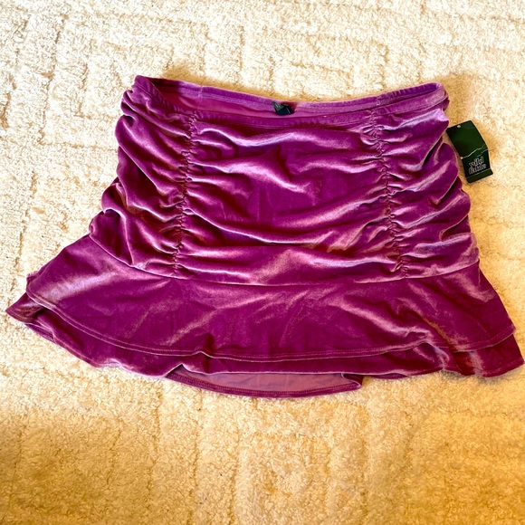 Wild Fable XXL Ruched Velour Velvet Purple Mini Skirt - Picture 1 of 2